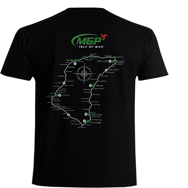 MANX GRAND PRIX - CHECK- BLACK T-SHIRT 24MGP-CBT